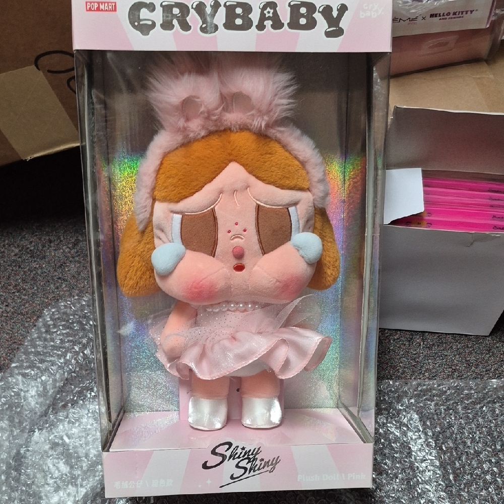 Shiny Shiny Crybaby Plush Doll - Pink and White